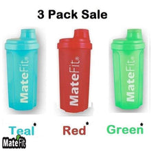Load image into Gallery viewer, 3 Pack Nutrition Shaker Bottles - MateFit.Me Teatox  Co
