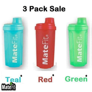 3 Pack Nutrition Shaker Bottles - MateFit.Me Teatox  Co